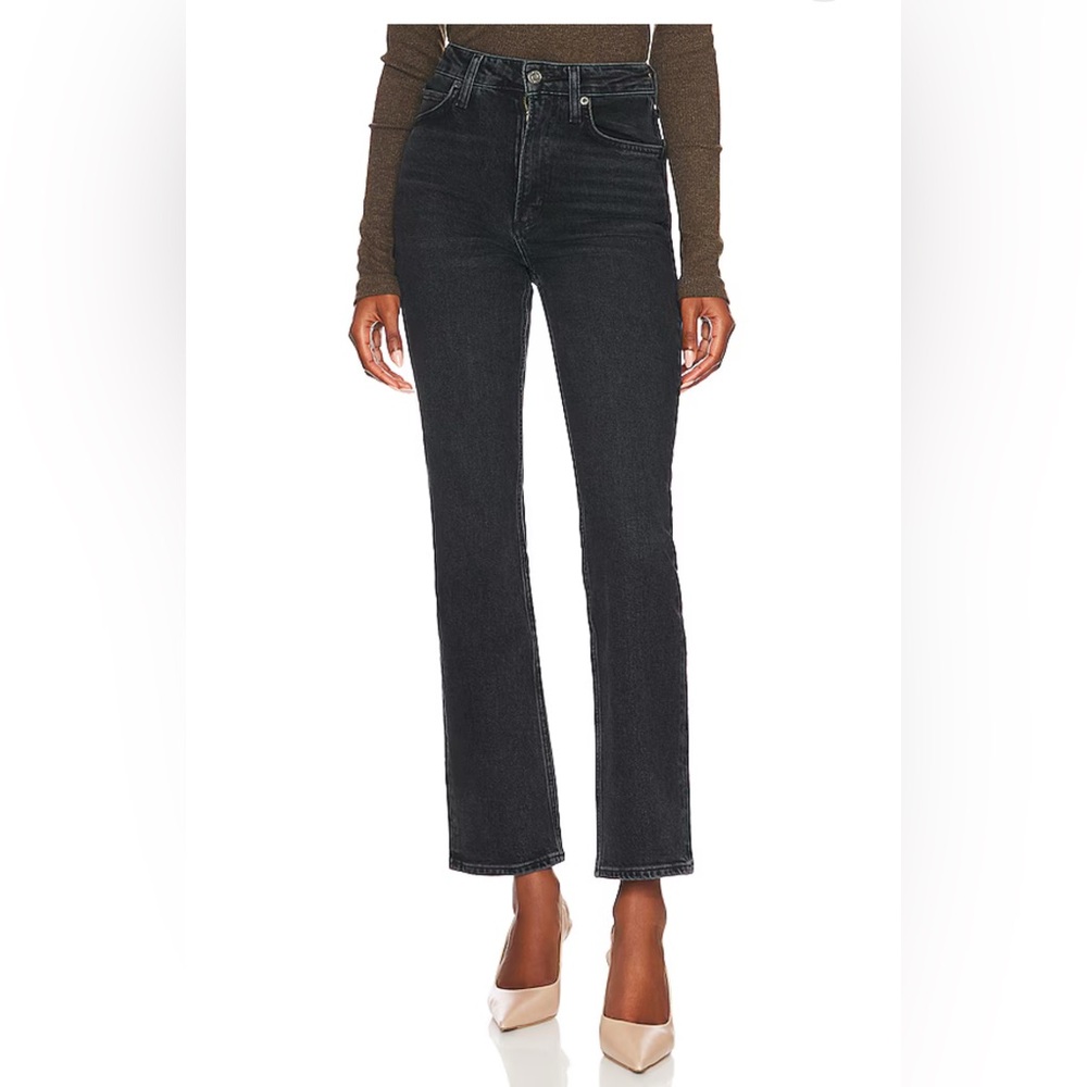AGOLDE Vintage High Rise Bootcut Jeans in Technique Black Size 31
